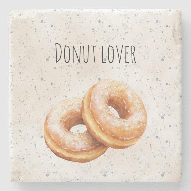 Glasierte Donuts Süße Leckereien Steinuntersetzer (Vorderseite)