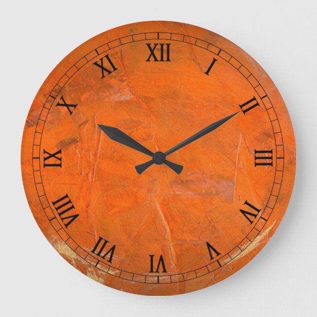 Glasierte Terracotta Wallclock 2 römische Zahlen Große Wanduhr (Vorderseite)