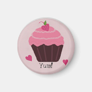 Glasierter rosa Cupcake Magnet
