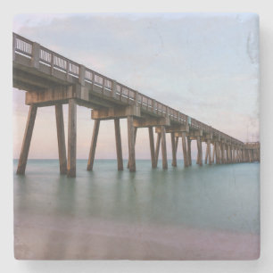 Glasiges Wasser am Pier von Panama City Beach Steinuntersetzer
