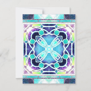 Glaskathodenfenster in Navy und Aqua Postkarte