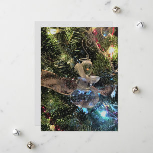 Glasknecht-Ornament auf dem Baum Feiertagskarte