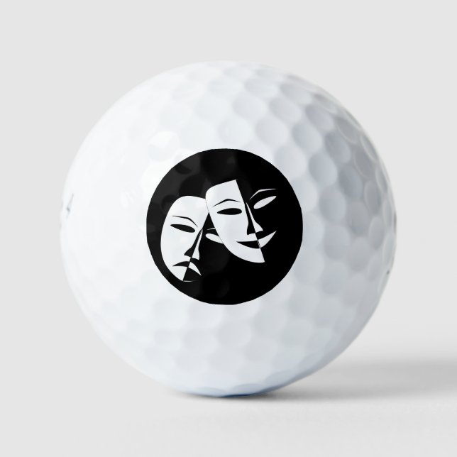 Glaskomödie/Tragedy Black/White Golfball (Vorderseite)
