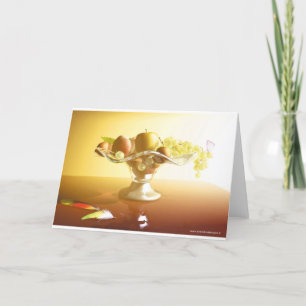 Glaskorb mit Früchten und Batterie