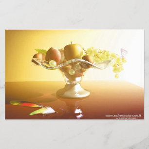 Glaskorb mit Früchten und Batterie Flyer