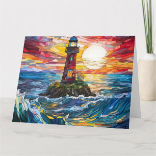 Glasküste Leuchtturm Kunst, Dichtung und Musik Dankeskarte