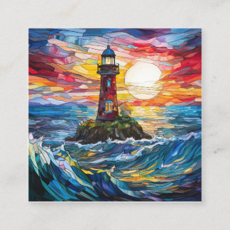 Glasküste Leuchtturm Kunst, Dichtung und Musik Quadratische Visitenkarte