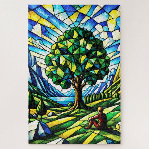 Glasmalerei Baum der Gelassenheit Puzzle