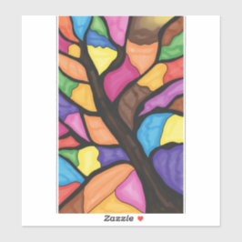 Glasmalerei Baum Kunst Aufkleber