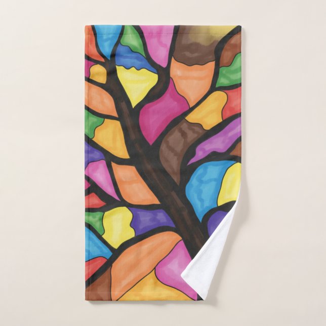 Glasmalerei Baum Kunst Handtuch (Handtuch)