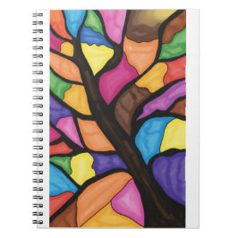 Glasmalerei-Baum-Kunst  Notizblock