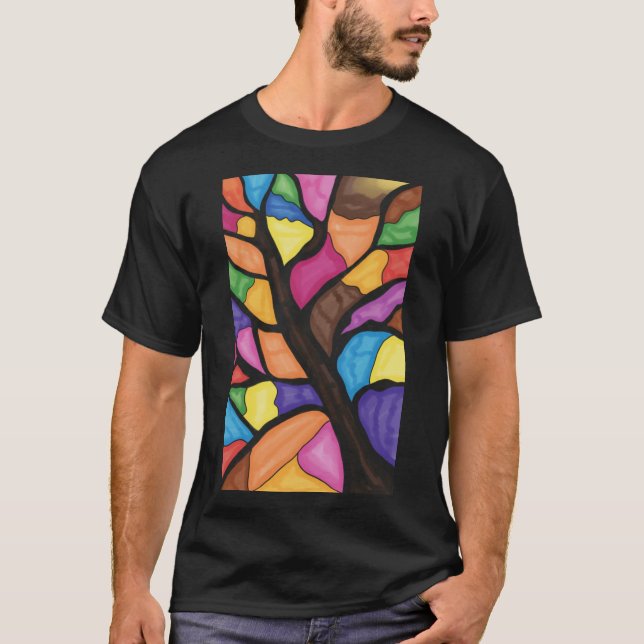 Glasmalerei-Baumkunst  T-Shirt (Vorderseite)