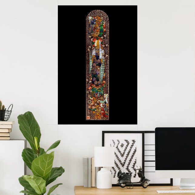 Glasmalerei-Design für St. Gobnait Poster (Heimbüro)