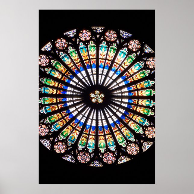 Glasmalerei Kathedrale Rosette Poster (Vorne)