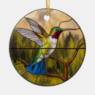 Glasmalerei, Kolibri Glasmalerei Keramik Ornament