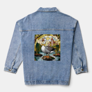 Glasmalerei Kunst, Alberne Gans Glasmalerei Jeansjacke
