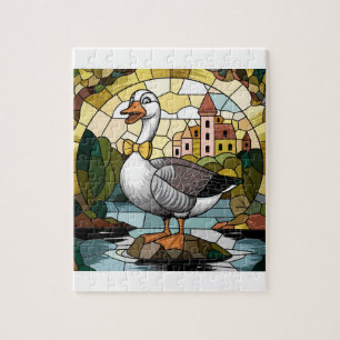 Glasmalerei Kunst, Alberne Gans Glasmalerei Kerami Puzzle