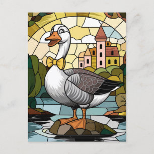 Glasmalerei Kunst, Alberne Gans Glasmalerei Postkarte
