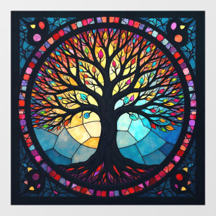 Glasmalerei Kunst, Baum des Lebens Glasmalerei Fensteraufkleber