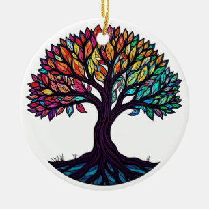 Glasmalerei Kunst, Baum des Lebens Glasmalerei Keramik Ornament