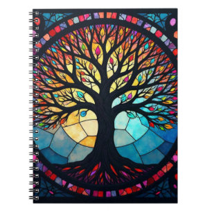 Glasmalerei Kunst, Baum des Lebens Glasmalerei Notizblock