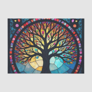 Glasmalerei Kunst, Baum des Lebens Glasmalerei Seidenpapier