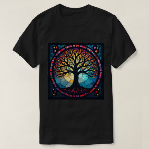 Glasmalerei Kunst, Baum des Lebens Glasmalerei T-Shirt