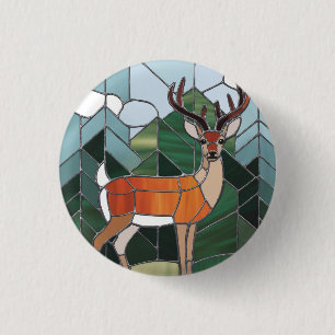 Glasmalerei Kunst, Glasmalerei Stil Hirsch Kunst Button