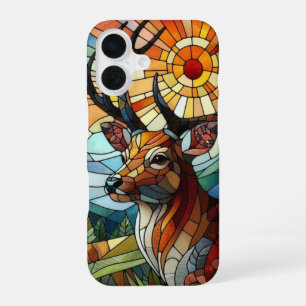 Glasmalerei Kunst, Glasmalerei Stil Hirsch Kunst iPhone 16 Hülle
