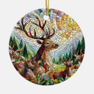 Glasmalerei Kunst, Glasmalerei Stil Hirsch Kunst Keramik Ornament