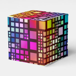 Glasmalerei-Quadrate - lebhaftes Regenbogenmuster Geschenkschachtel