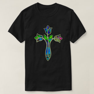 Glasmalerei-Rosenkreuz T-Shirt