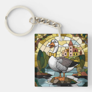 Glasmalerei, Silly Goose Glasmalerei Schlüsselanhänger