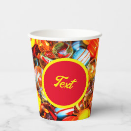 Glasmarmor bunt Vintag nostalgisch Pappbecher