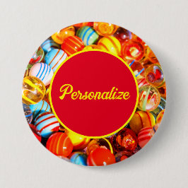 Glasmarmor Vintage alte Schule farbig Button