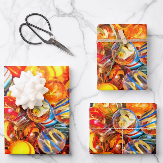 Glasmarmor Vintage alte Schule farbig Geschenkpapier Set (Von Creator hochgeladen)