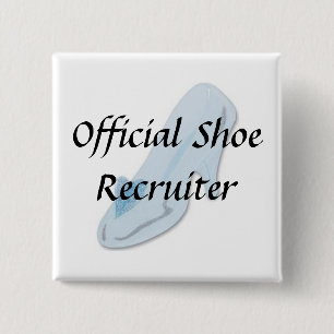 Glaspantoffel, offizieller Schuh-Werbeoffizier Button
