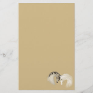 "Glaspferd" ~ helles Goldbriefpapier Briefpapier