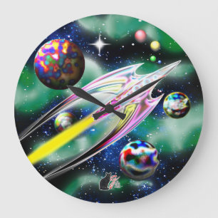 Glasrakete Große Wanduhr