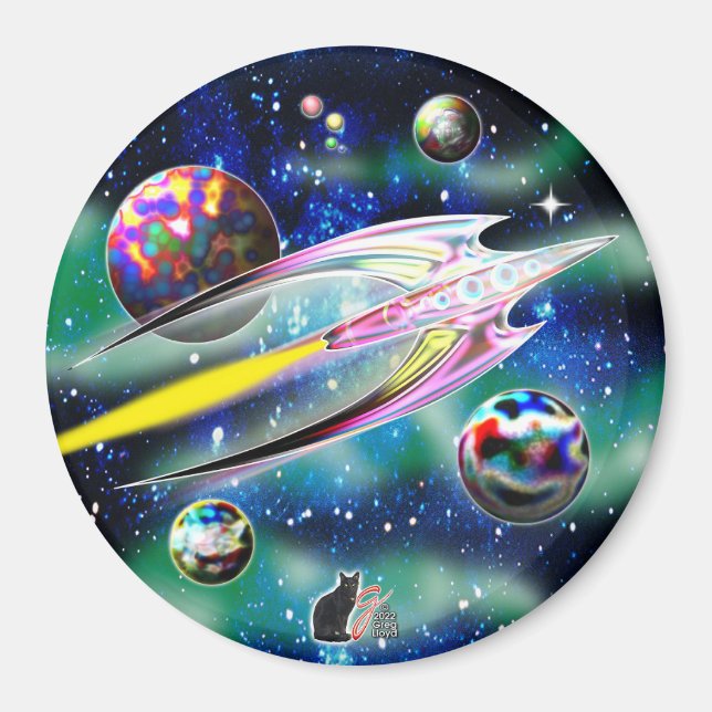 Glasrakete Magnet (Vorne)