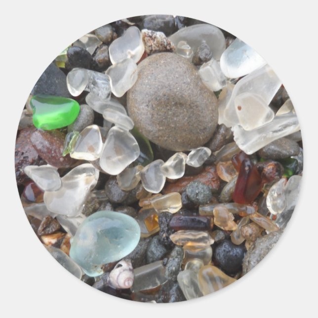 Glass Beach - Fort Bragg, CA Runder Aufkleber (Vorderseite)