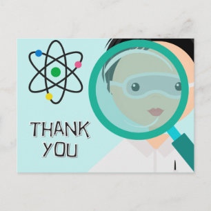 Glass Boy Scientist zum Vergrößern Danke, Postcard Postkarte