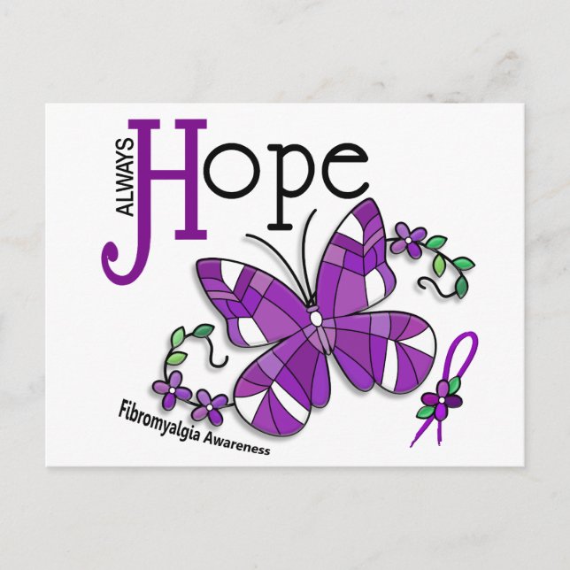 Glass Butterfly Fibromyalgie Postkarte (Vorderseite)