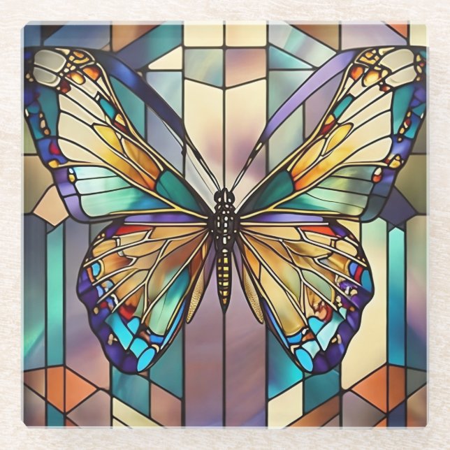 Glass Butterfly Glasuntersetzer (Vorderseite)