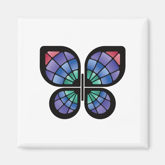 Glass Butterfly Magnet (Vorne)