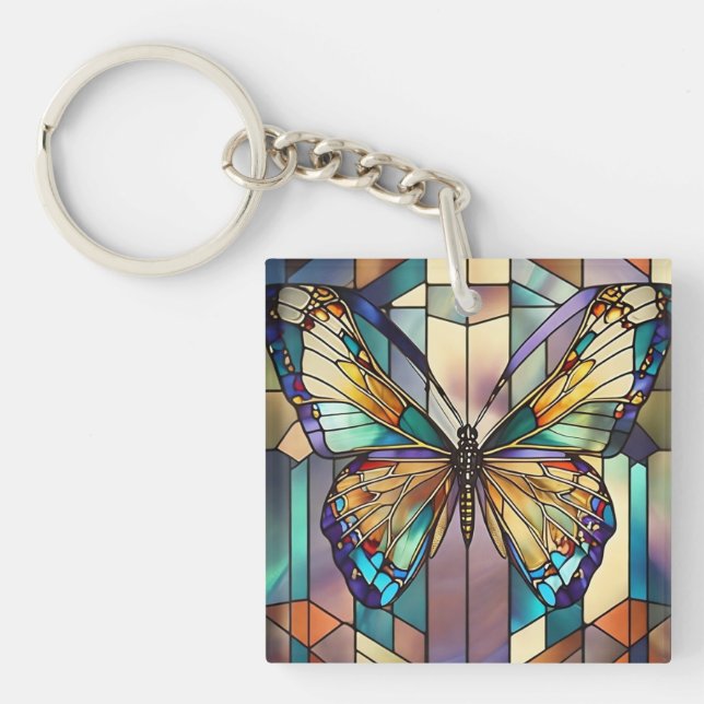 Glass Butterfly Schlüsselanhänger (Vorderseite)