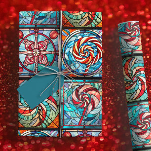 Glass Christmas Candy Canes Geschenkpapier
