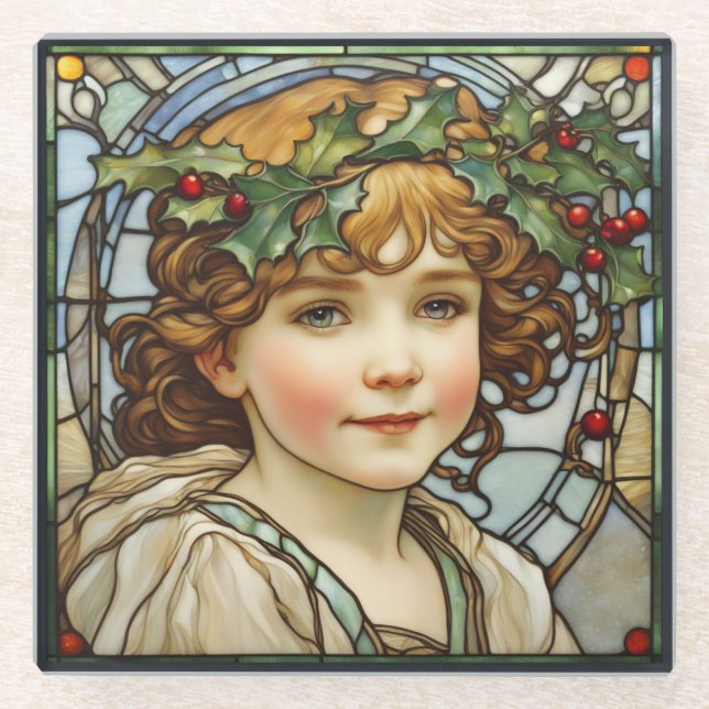 Glass Christmas Child Untersetzer (Vorderseite)