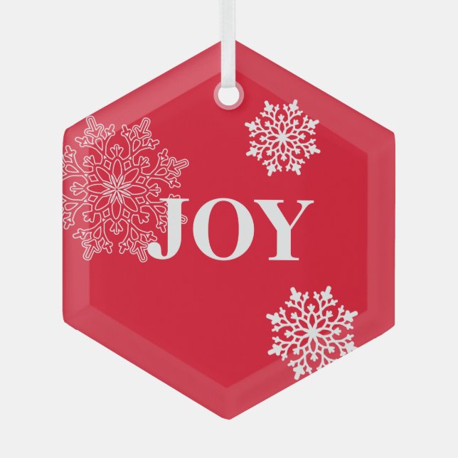 Glass Christmas Ornament JOY (Vorderseite)