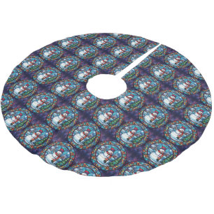 Glass Christmas Tree Skirt Polyester Weihnachtsbaumdecke